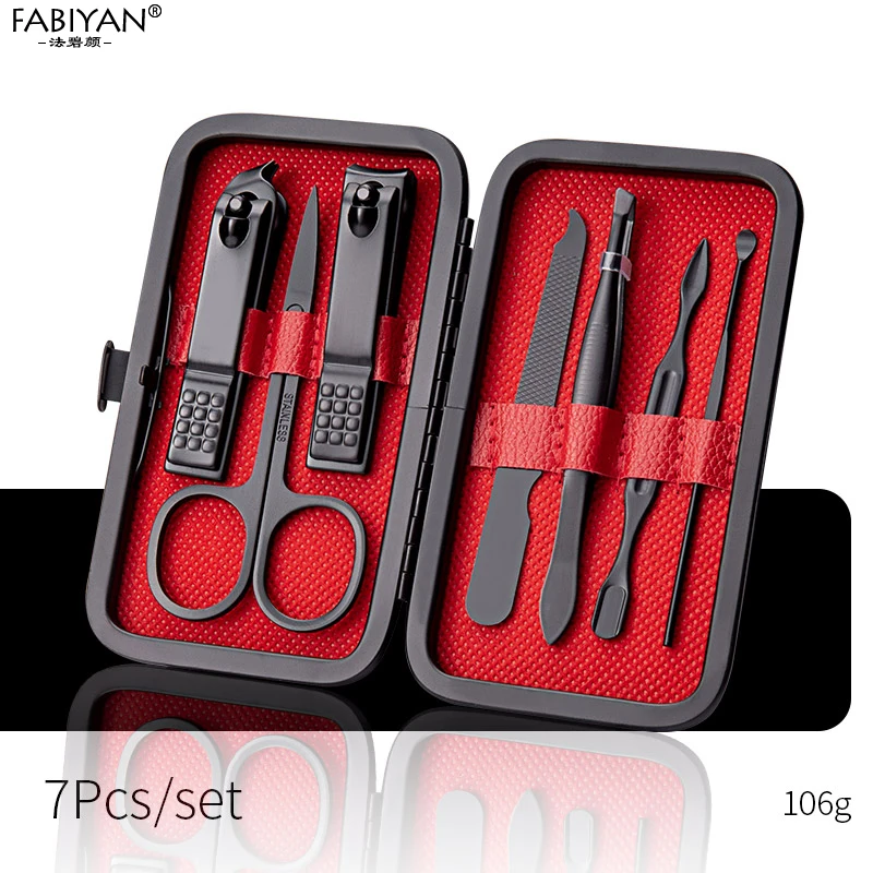 Set 10in1 Pedicure Manicure Nail Art Cuticle Clippers Nipper Scissors Cleaner Grooming Stainless Steel Kit Case Tool