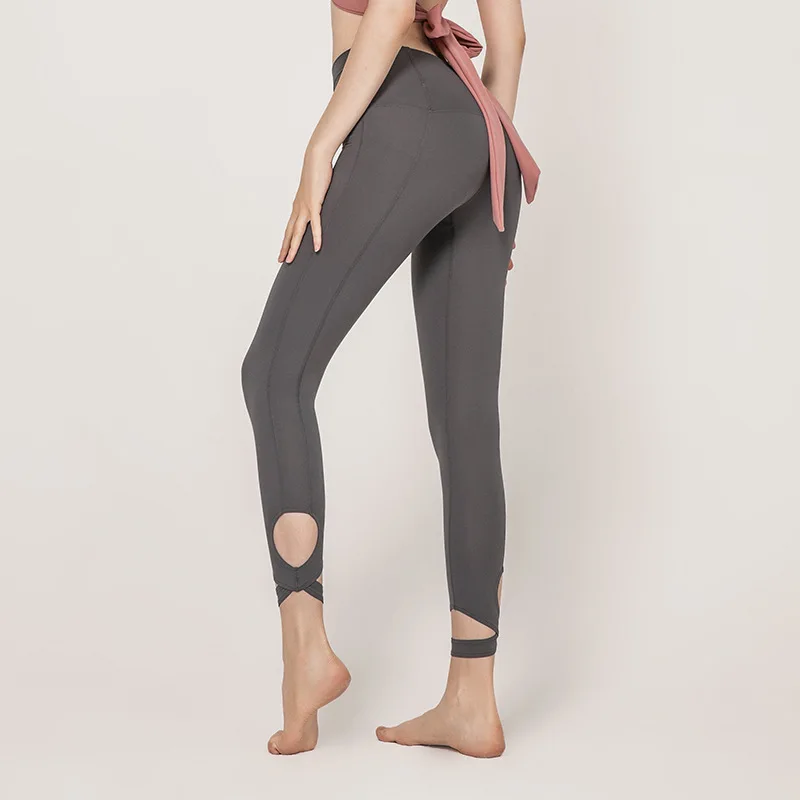 Grey Leggings Женский комплект из 2 предметов, одежда для занятий йогой и тренажерного зала, различные цвета, спортивный укороченный топ на бретельках, бюстгальтер-труба и леггинсы с высокой талией, комплект тренировочного костюма - Цвет: Grey Leggings