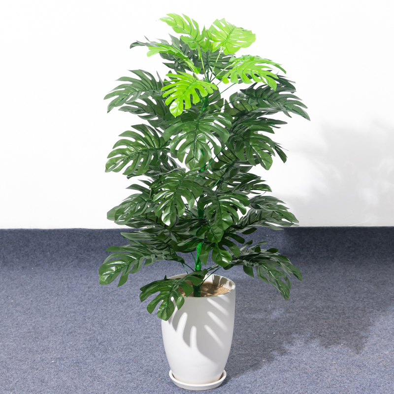 90cm Large Artificial Palm Tree Fake Plants Silk Monstera Leaves