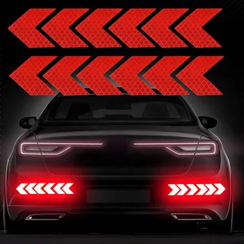 

Reflective Arrow Sign Tape Warning Safety Sticker For Truck Car Bumper Trunk Reflector Car Sticker Tape Car Styling 12pcs/set