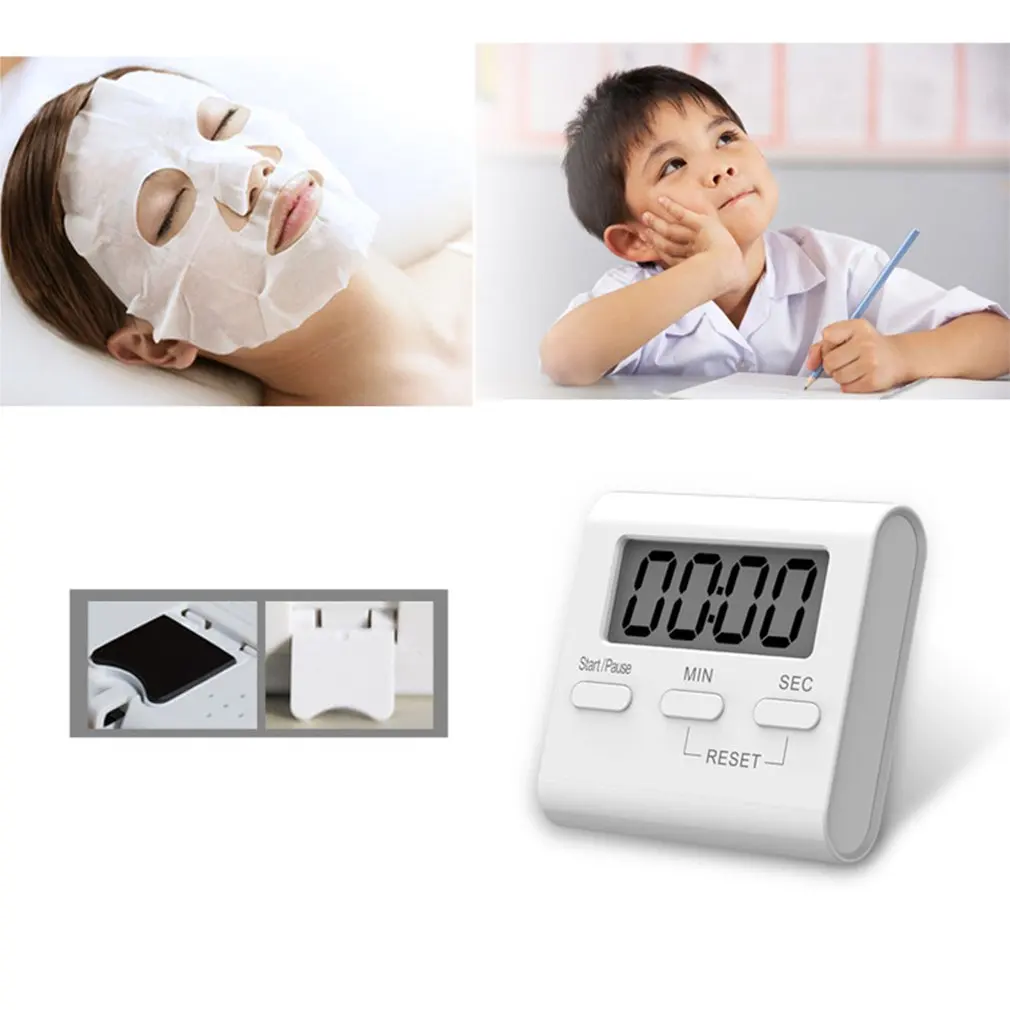 Digital Kitchen Timer Magnetic Countdown Stopwatch Timer With Loud Alarm Big Digit Back Stand Hanging Hole