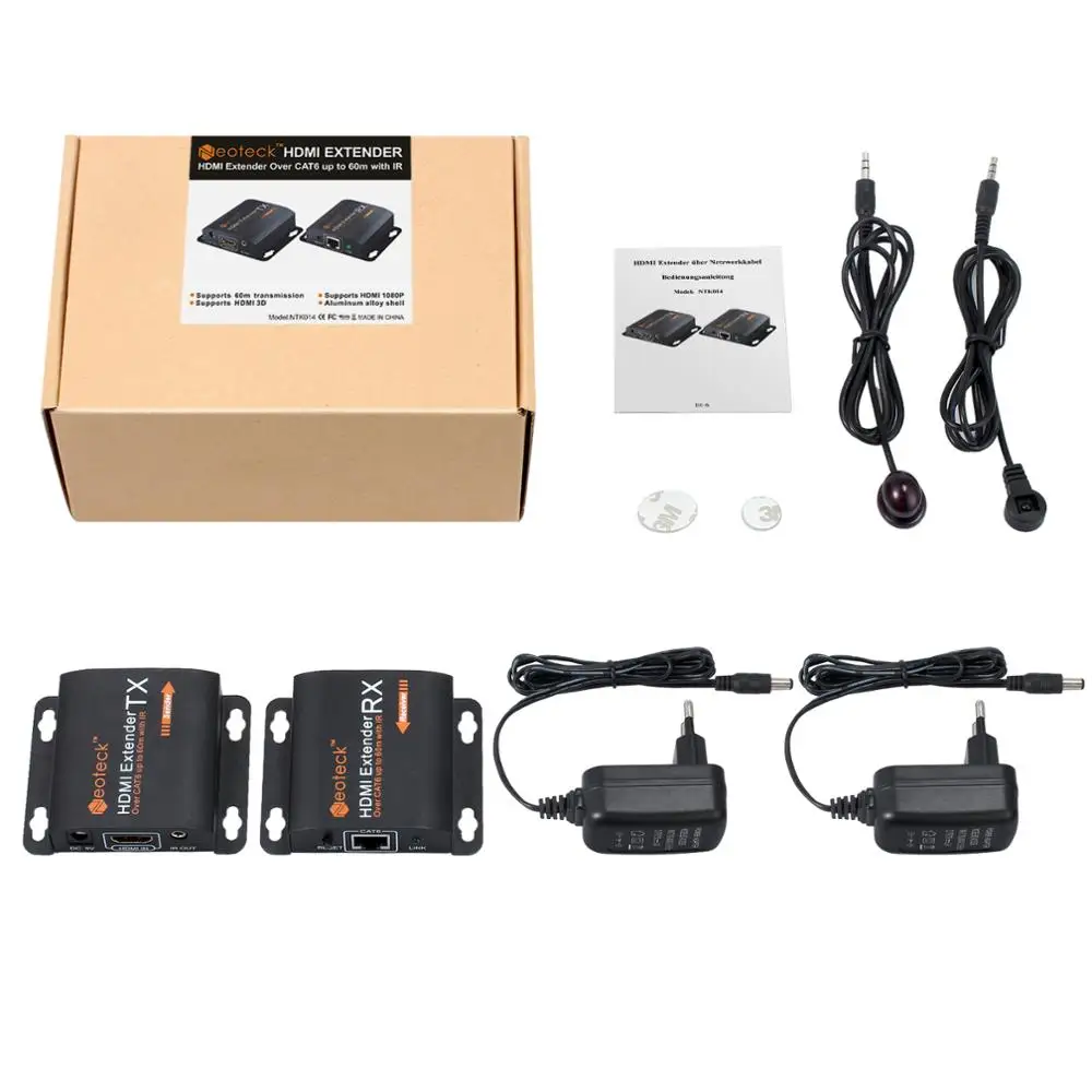 Proster 1080P HDMI Ethernet Сетевой удлинитель для RJ45 Cat6 Cat7 кабель HDMI удлинитель 60 м HDMI Ретранслятор с ИК-пультом дистанционного управления