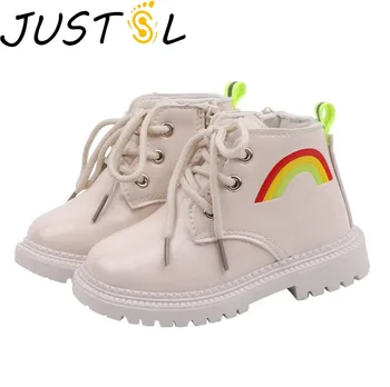 

Children's Fashion Sneakers baby Boys Girls Rainbow Pattern Martin boots Autumn Winter Kids Wild Toddlers Boots