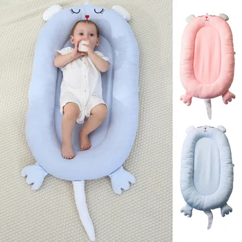 

Baby Bassinet Bed Portable Baby Lounger Crib Breathable And Sleep Nest With Pillow Foldable bionic bed with tail For Newborn