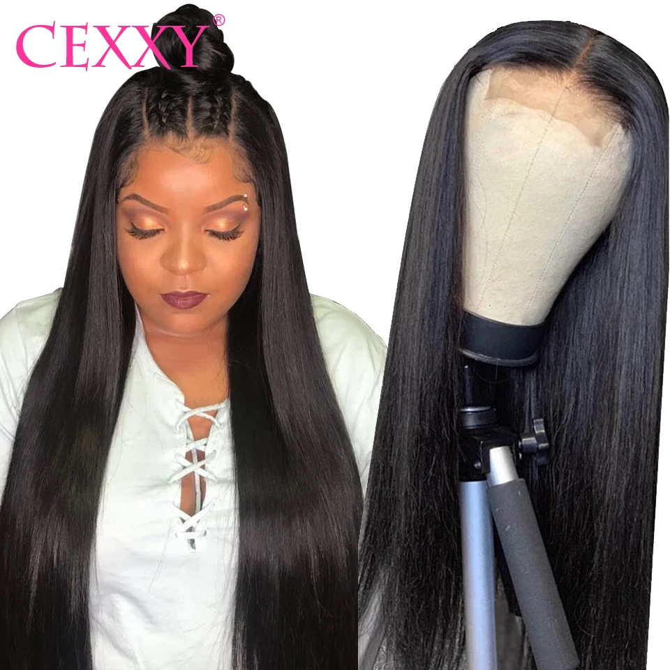 

Cexxy 13*4 Lace Front Human Hair Wigs Peruvian Straight Lace Closure Wigs 4x4 Closure Wig 180% Human Hair Wigs With Baby Hair