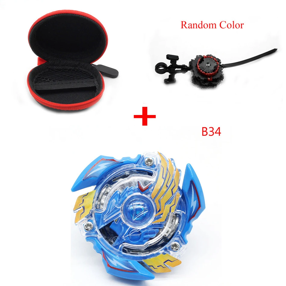 Топ Beyblade Burst B145 B144 с средство для запуска Beyblade сумка для гироскопа Bey Fusion Bayblade спиннинг Топ подарок на день рождения игрушка - Цвет: b34With Launcher
