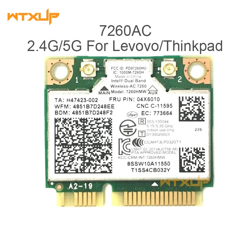 Dual Band Wireless Ac 7260 7260ac 7260hmw Network Card Wifi Bt 4 0 Bluetooth Adapter Mini Pci E 867mbps Lenovo 04x6090 04x6010 Dual Band Wireless Ac 7260 Dual Band Wireless Acwireless Ac 7260 Aliexpress