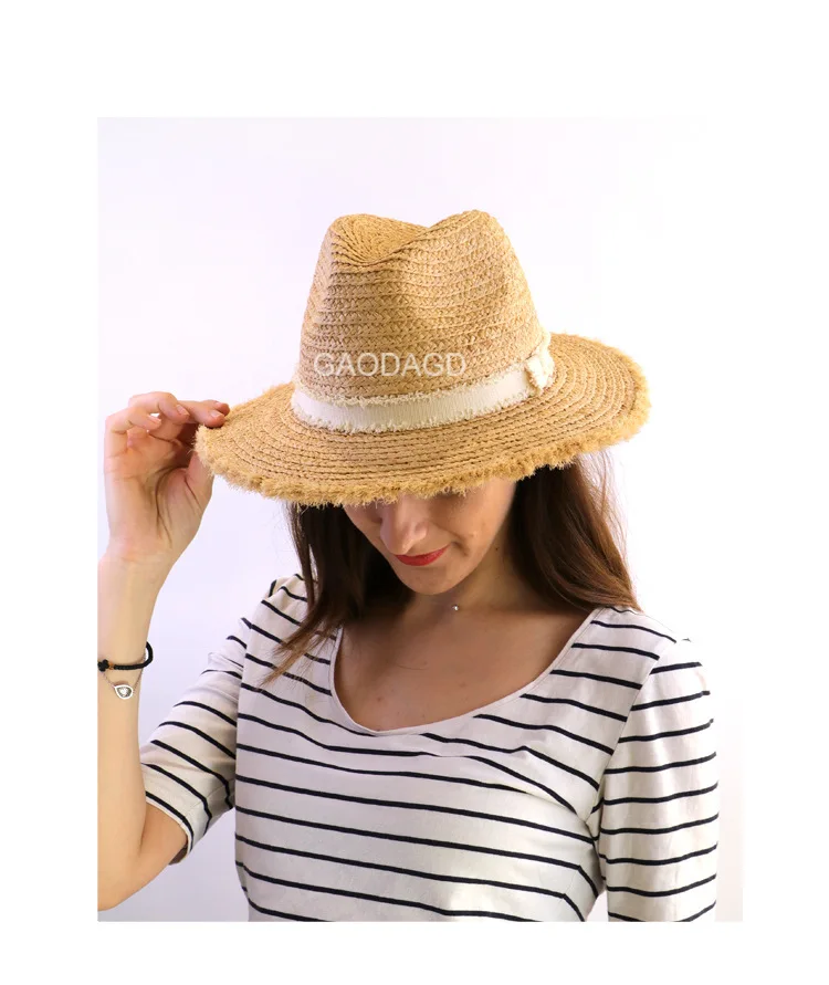 Соломенная шляпа с кисточками, женская шляпа высшего класса, Панама, большой головной убор, мужской большой размер, фетровая шляпа 57 см 59 см 61 см 63 см