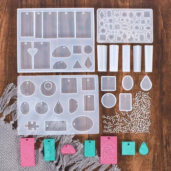 

1 Set Resin Mold DIY Earrings Pendant Necklace Key Chain Mould for Jewelry Making Tools