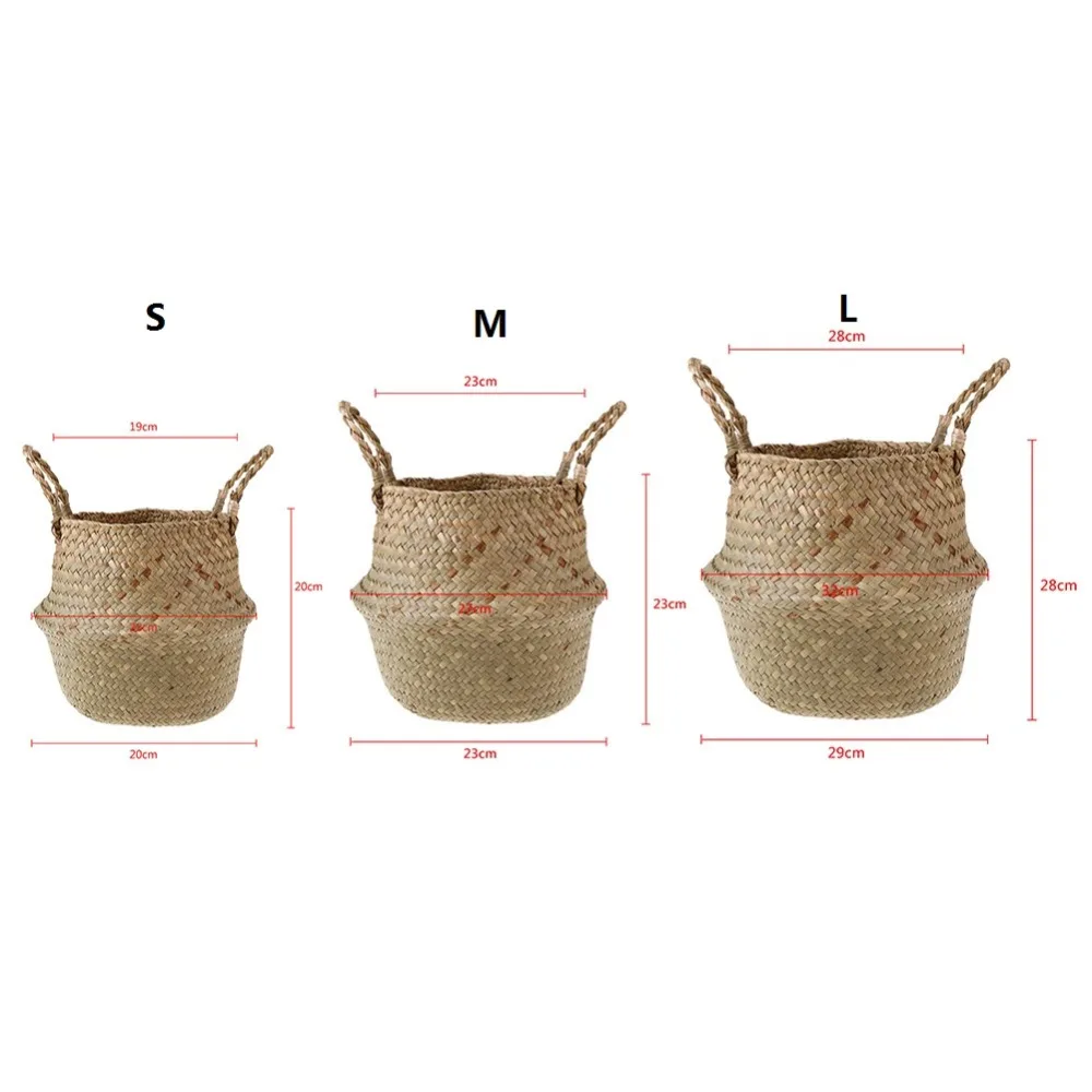 Корзина для цветов, вязаная корзина, плетеная корзина для хранения живота, цветочный горшок с водорослями, декоративная складная корзина для хранения