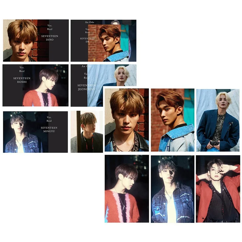 14 шт./компл. k-pop SEVENTEEN новые альбомы Ode карты с кристаллами наклейки в виде автобуса Стикеры для альбомов самодельные бумажные карты
