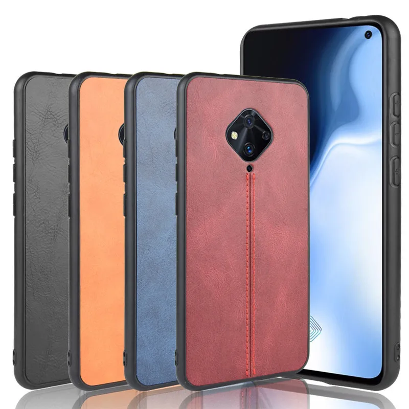 

Business Silicone Cases for vivo Y9S Case Skin Pattern PU Leather Protection Back Cover Shell