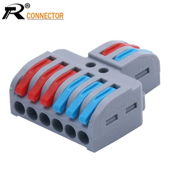 

New type 10pcs/lot Mini Fast Wire Connector Universal Wiring Cable Connector Push-in Conductor Terminal Block PCT-222 SPL-62/42