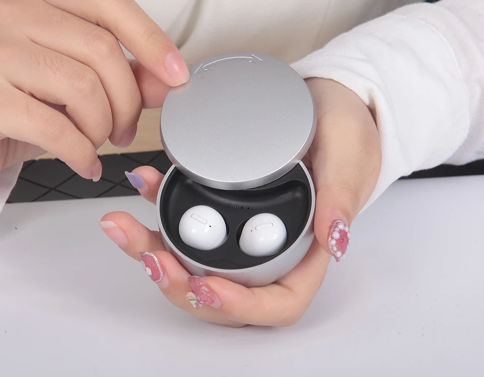 Free shipping Wireless binaural Mini sports One click Double noise reduction stereo 5 0 Bluetooth headset Portable charging box