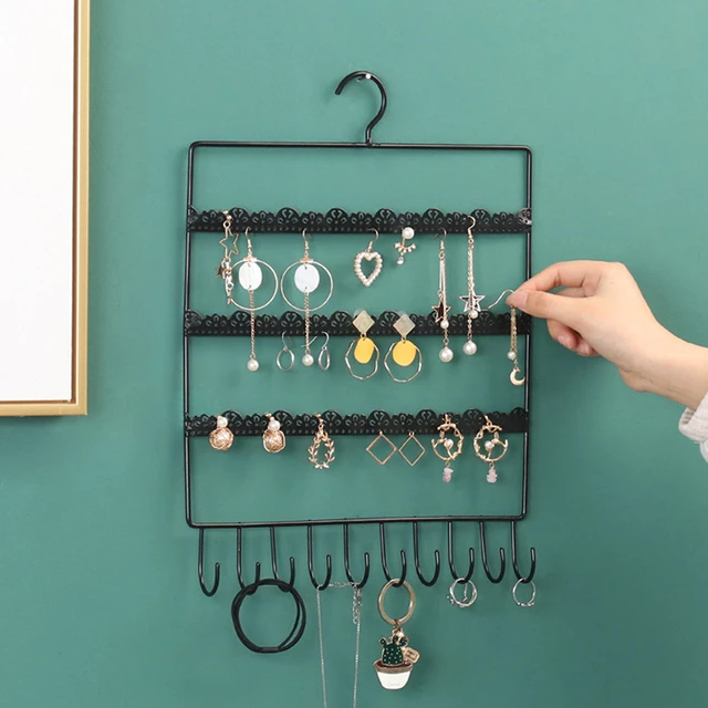 Organizador de pendientes de pared, soporte de exhibición de collar,  colgador de joyería - AliExpress