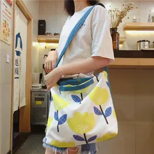 Женская Холщовая Сумка с цветочным фруктовым принтом, школьные сумки для девочек, Женская Хлопковая сумка, сумка-тоут, женские сумки через плечо, сумка для покупок