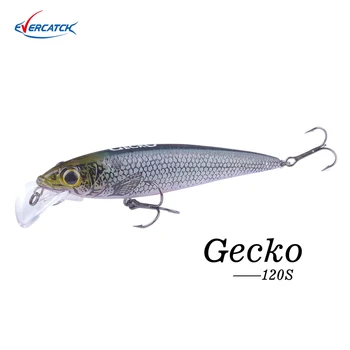 

EVERCATCH GECKO 120mm/19g slow sinking minnow rattlin buzz wobblers artificial hardbait fishing lure for bass pike perch trout