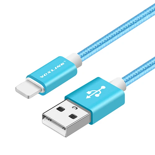 VOXLINK 8-контактный USB кабель 10 Упаковка нейлоновые плетеные кабели для зарядки USB зарядное устройство Шнур для iPhone X XS XR 8 7 6 Plus, 6S Plus, 5S, iPad - Цвет: Blue