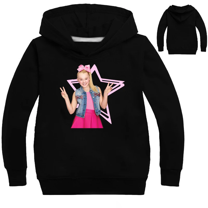 Новые модные толстовки Jojo Siwa для маленьких девочек толстовки для малышей Детская зимняя Тонкая Повседневная одежда из хлопка высокого