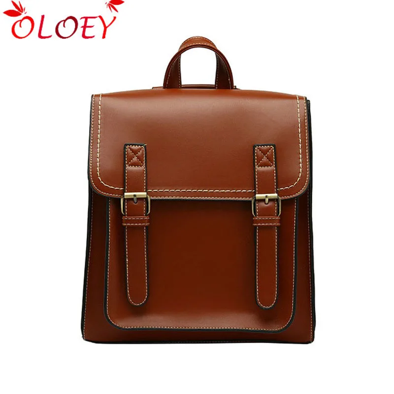

Vintage Backpack Female Pu Leather Bag Women's Backpack Fashion School Bag for Girls High Quality Leisure travel Bag Sac A Dos