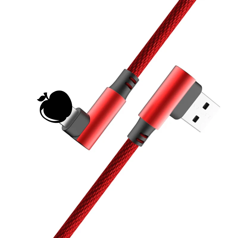 

Micro USB Fast Charge Cable USB Type-C Cord for iPhone Huawei samsung Galaxy Note 9 8 S9 S8 90 Degree USB-C Cable Line L Shape