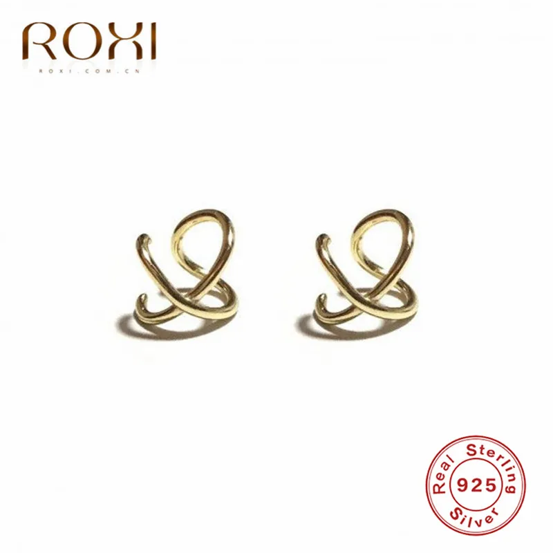 ROXI 1 пара стерлингового серебра 925 Серьги для ушей клипсы для женщин полые C формы не проколотое ухо кости пряжки серьги