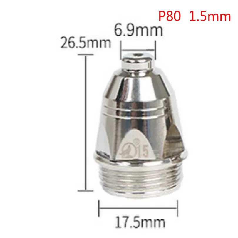 Плазменная резка плазмы аксессуары для резки LGK/CUT-60 AG60 SG55 P80 сопло электрод керамическая крышка - Цвет: p80 nozzle1.5mm