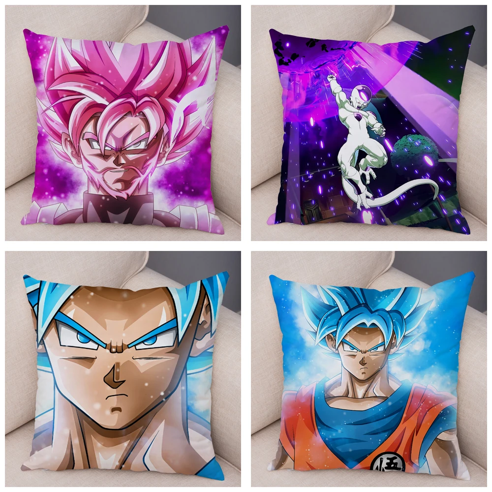 Dragon Ball Z наволочка, Чехол на подушку, домашние декоративные подушки для дивана, подушка для дома Короткие Плюшевые Ботинки Размером 45*45 см Декор японский мультфильм Аниме сын Goku vegeta наволочка