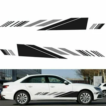 

2Pcs Car Sticker Door Side Vinyl Racing Stripe Fade-resistant Replacement