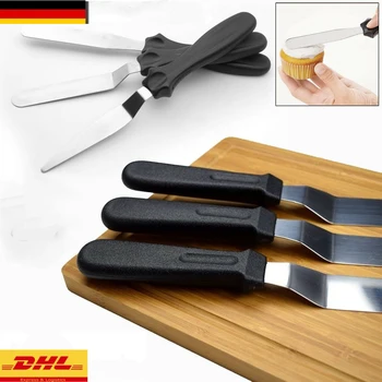 

3pcs Cake Cream Spatula Stainless Steel Spatulas Palette Knife Set Cake Decorating Smooth Tools Kit