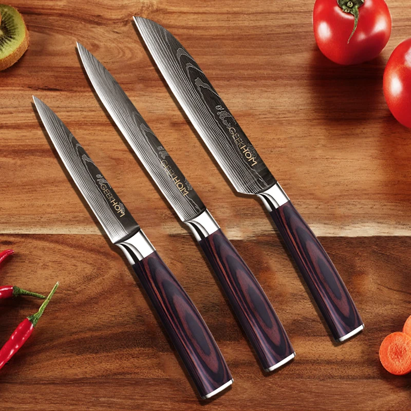 Набор японских кухонных ножей сантоку умный резец из нержавеющей стали