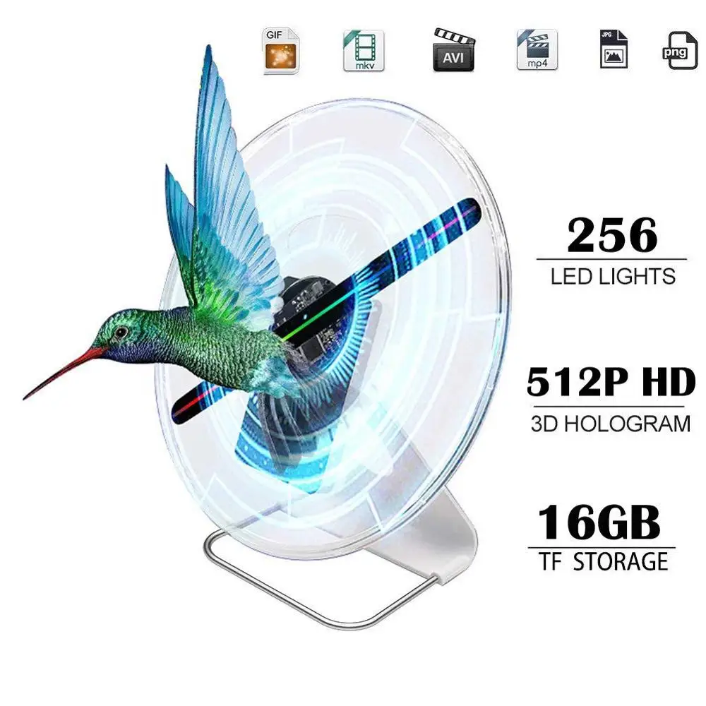 Hologramme 3D, Missyou 46CM Hologramme 3D Fan Projecteur Avec WiFi, APP, Télécommande Et