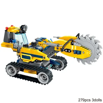 

Enlighten Construction Engineering Building Block Technic Kyanite Squad Rock Grinder 3 Figure 279pcs Educational Bricks Toy Boy