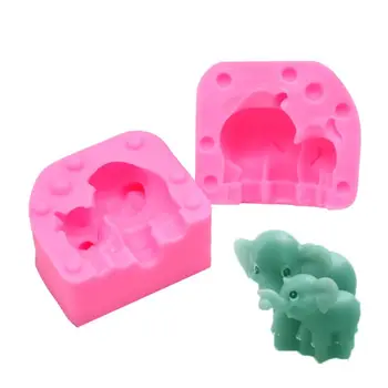 

DIY Baking Decor Mother and Child Elephant Stereo Molds Fondant Cake Making T4MD