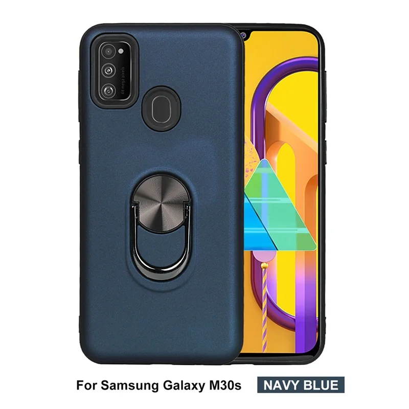 Чехол для телефона для samsung m30s чехол роскошное магнитное металлическое кольцо TPU PC силиконовый чехол s для samsung Galaxy m30S противоударный - Цвет: Navy Blue