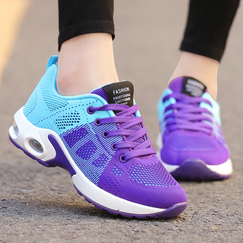 Suhoaziia Blue Tie Dye Women's Running Shoes Breathable Mesh Air Cushion  Sneakers Lace up Shoe for Girls Outdoors: : Fashion