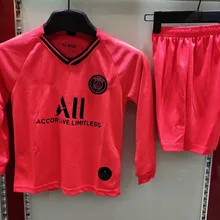 psg футбол Джерси с длинным рукавом MBAPPE NEYMAR JR Кавани ВЕРРАТТИ KIMPEMBE Детский комплект 19 20 psg Детская футбольная рубашка