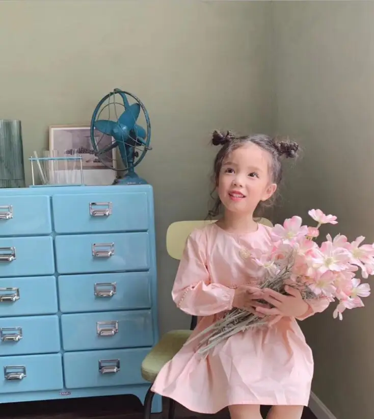 Новое платье для девочек модное весеннее Хлопковое платье для девочек 3-8 лет C555