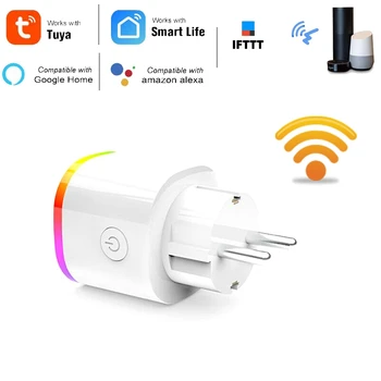 

16A Wifi Smart Socket Tuya Smart Life App 16A Power Monitor Plug Work with Alexa Google Home IFTTT EU Plug