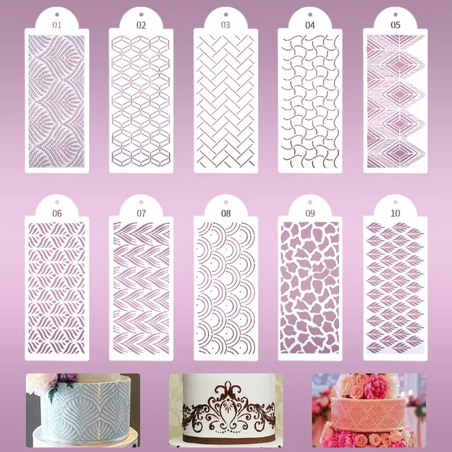 Fondant Cake Mesh Stencil Stamps Stencils Embossing For Decorating Tool Plastic Spray Mold Cookies Chocolate Drawing Painting 1