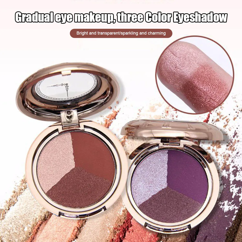 3 Colors Matte Glitter Eyeshadow Palette Eye Shadow Powder Pigment Makeup Tool LVS88