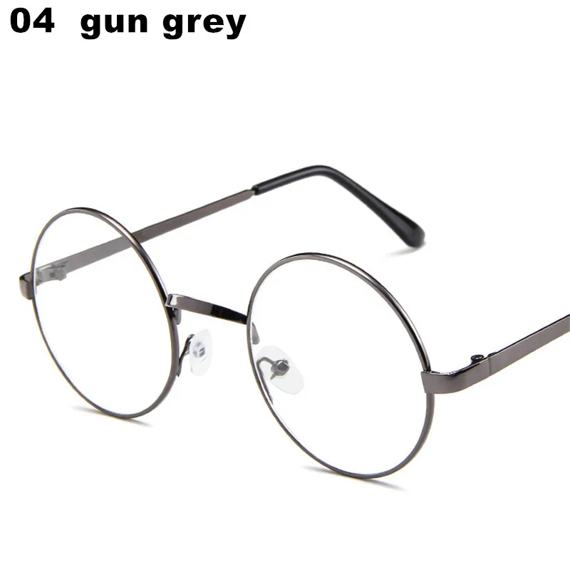 Mode, винтажные круглые винтажные очки с пистолетом, женские очки, Lunette, светильник, линзы, светильник, металлические очки, прозрачные женские очки, simpl - Цвет линз: NO.4