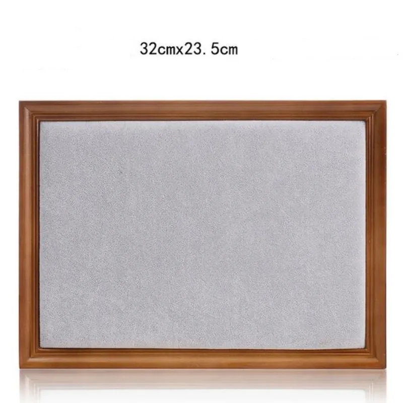 2-Lacquer Grey 1 шт. твердые деревянные бархатные Серьги Подставка для подвесок ювелирные изделия дисплей рамка стойка для ювелирных изделий - Цвет: 2-Lacquer Grey