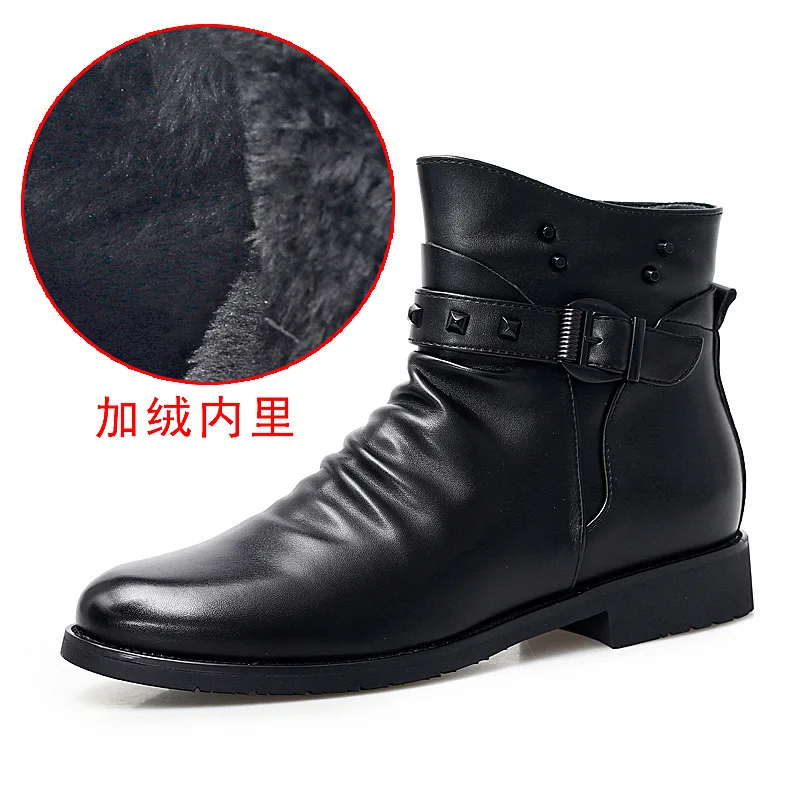 

2018 Winter plus Velvet Warm Hight-top Martin Boots Men's Outdoor Workwear Casual Biker Boots Fashion Men's Boots