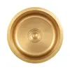 Sink Nikcel Gold Stainless Steel kitchen Sink bar counter mini small Round sink 304 embedded single tank under counter STG304 6