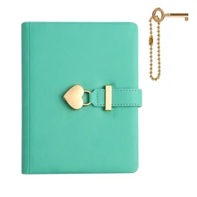 

Heart Shaped Lock Diary with Key PU Leather Journal Personal Planner Organizers Secret Notebook Gift for Women Girls