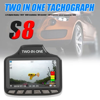 

Car Dashboard Camera Full Band Radar Detector Speed Alarm 2 in 1 FHD 1080P Front Camera Tachograph Safe Asystem