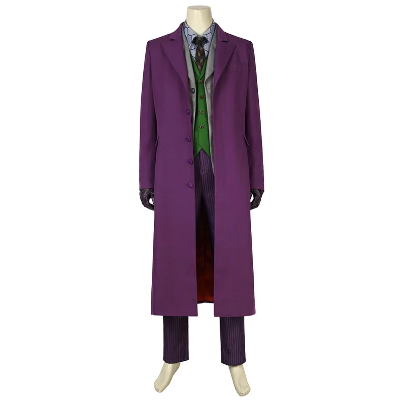 Costume Only Бэтмен Темный рыцарь Косплей джокер костюм Хит Леджер куртка для взрослых мужчин Хэллоуин Карнавал Наряд индивидуальный заказ - Цвет: Costume Only