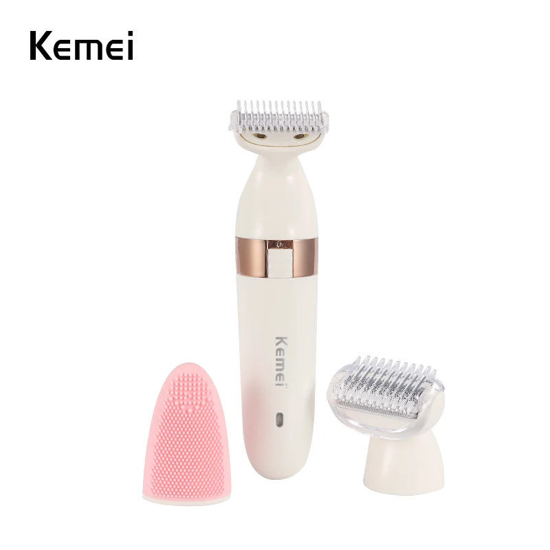 Kemei-3204 USB Электрический эпилятор для женщин очиститель для лица перезаряжаемый женский депилятор очиститель для лица удаление волос