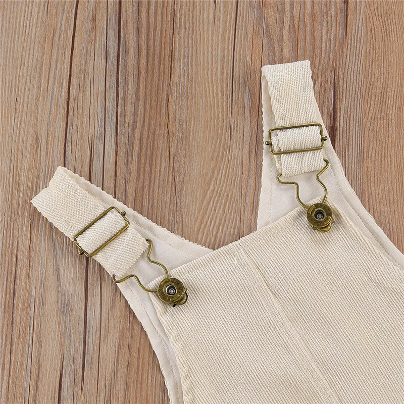 Toddler Baby Kids Boys Girls Overalls Autumn Newborn Baby Girls Corduroy Pocket Romper Jumpsuits Casual Bib Pants One-Pieces Baby Bodysuits comfotable